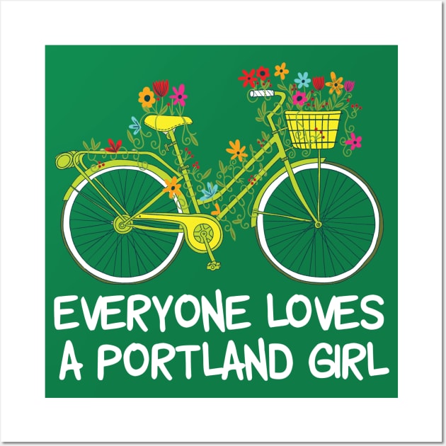 Cute Portland Girl Wall Art by epiclovedesigns